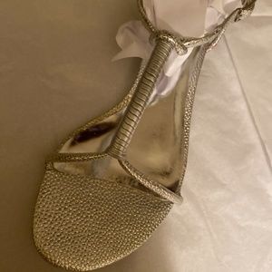 Womens Jessica Simpson Silver Leather Sandal
